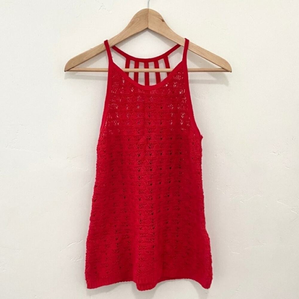 Lucky Brand Sleeveless Red Knit Top NWOT